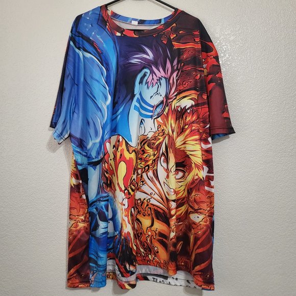 Men's Demon Slayer Sublimation Rengoku Shinjurou Anime Short‎ Sleeves T-shirt - Picture 5 of 6